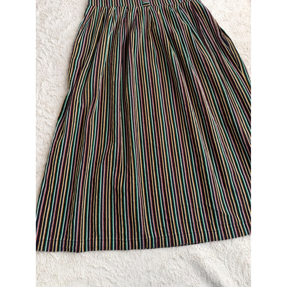 Ace & Jig Cliff Dress Fete Rainbow Stripe Cotton Midi Sleeveless Colorful M - Picture 10 of 14